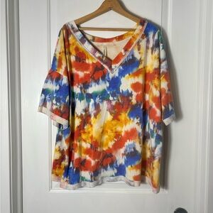 Vibrant Multicolor Women's Short Sleeve Top